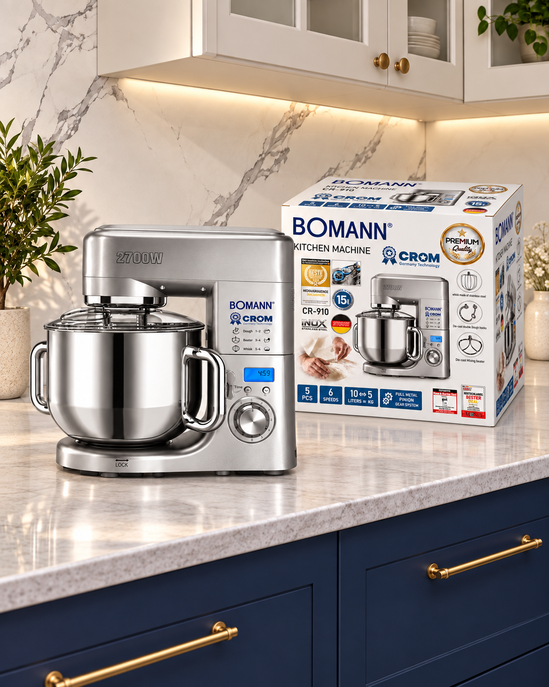 عجانة BOMANN × CROM CR‑910 الاحترافية – 2700W / 10L*